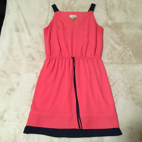 LOFT Dresses & Skirts - LOFT Pink/Navy Summer Mini Dress
